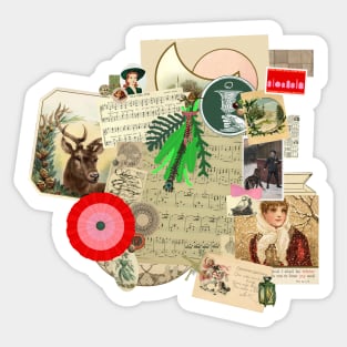 Victorian Christmas Collage Sticker